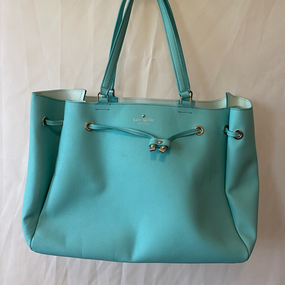 Large turquoise Kate Spade tote